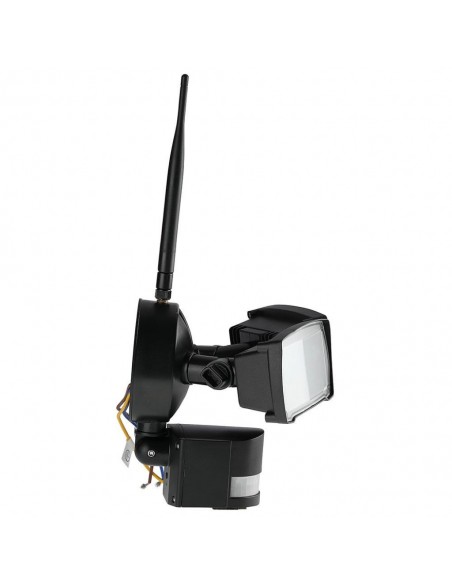 Faro LED 18W con Sensore PIR e Telecamera WiFi Nero 6000K