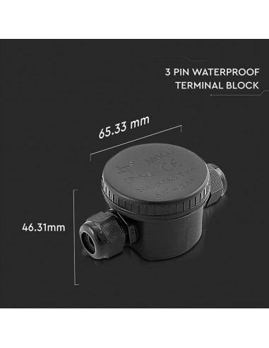 5987-Scatola di Derivazione con  Terminali -mm Colore Nero -2