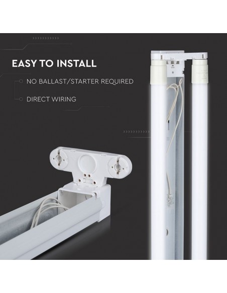 6053-Plafoniera LED Doppia per T cm IP-4