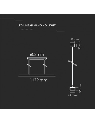 606-Plafoniera LED Chip Samsung a Sospensione  Lineare Colore Bianco -3