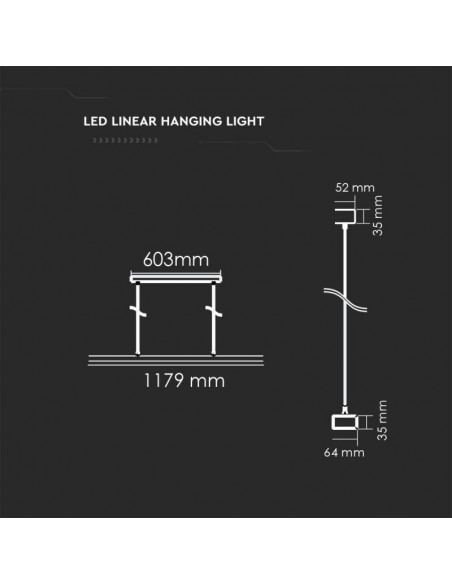606-Plafoniera LED Chip Samsung a Sospensione  Lineare Colore Bianco -3