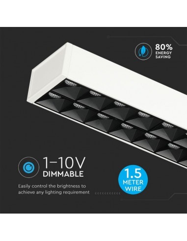 606-Plafoniera LED Chip Samsung a Sospensione  Lineare Colore Bianco -5