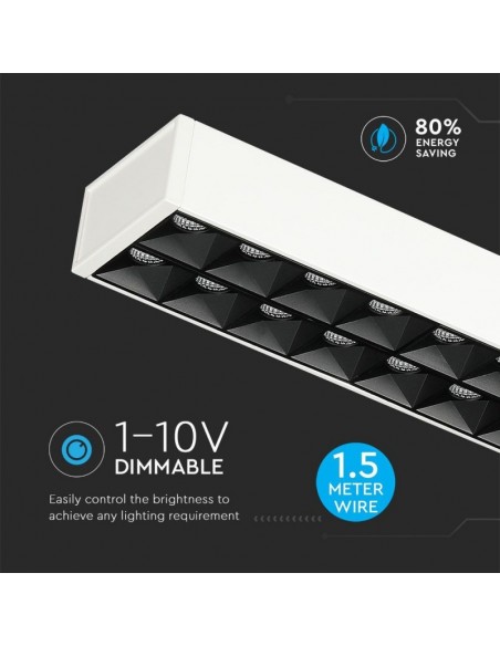 606-Plafoniera LED Chip Samsung a Sospensione  Lineare Colore Bianco -5