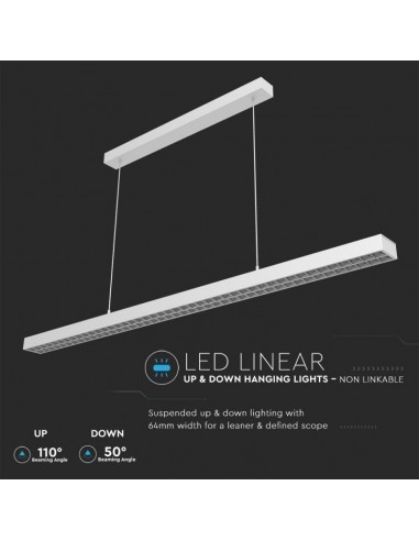 606-Plafoniera LED Chip Samsung a Sospensione  Lineare Colore Bianco -6