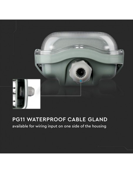 Plafoniera LED Doppia Impermeabile 36W 120cm 6400K IP65