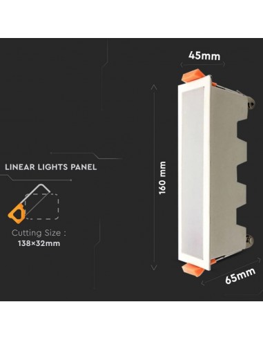 6403-Mini Pannello LED  Lineare Montaggio ad Incasso  Colore Bianco -3