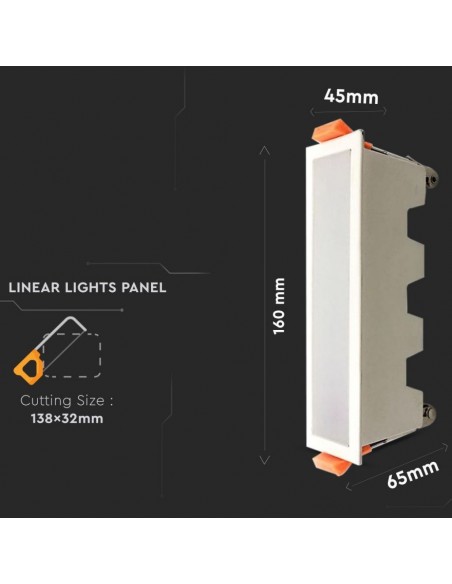 6403-Mini Pannello LED  Lineare Montaggio ad Incasso  Colore Bianco -3