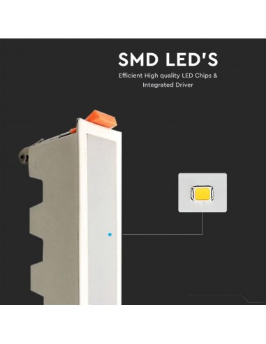 6403-Mini Pannello LED  Lineare Montaggio ad Incasso  Colore Bianco -5