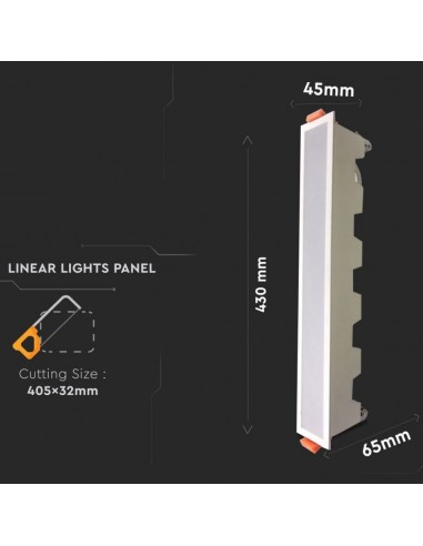 6409-Mini Pannello LED  Lineare Montaggio ad Incasso  Colore Bianco -3