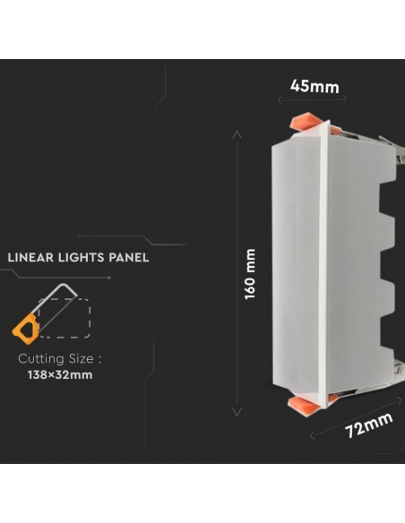 6412-Mini Pannello LED  Lineare Montaggio ad Incasso  Colore Bianco -3