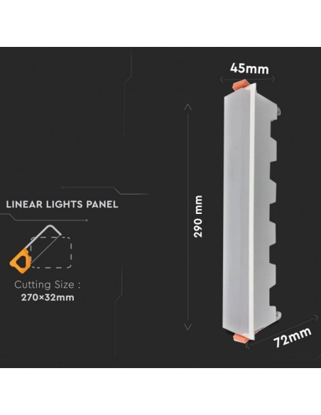 6415-Mini Pannello LED  Lineare Montaggio ad Incasso  Colore Bianco -3
