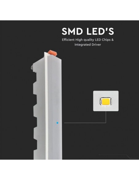6417-Mini Pannello LED  Lineare Montaggio ad Incasso  Colore Bianco -5