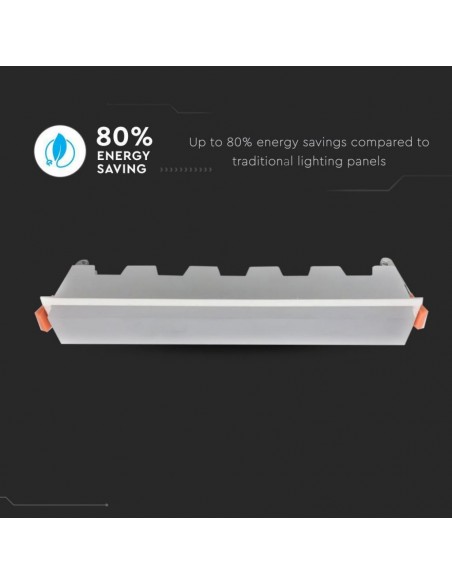 6417-Mini Pannello LED  Lineare Montaggio ad Incasso  Colore Bianco -6