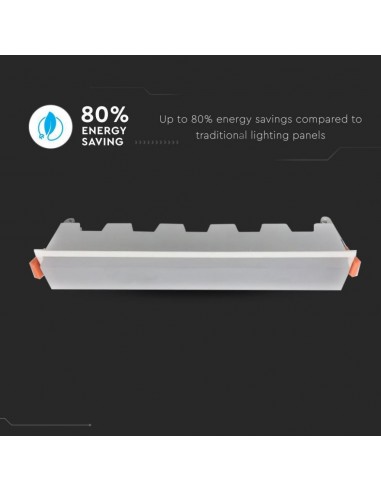 6418-Mini Pannello LED  Lineare Montaggio ad Incasso  Colore Bianco -5