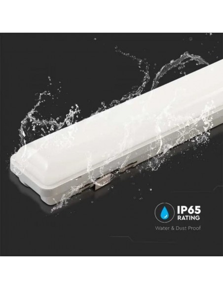 Plafoniera LED Impermeabile 18W 120cm CCT 3in1 con Telecomando RF, Ricaricabile con Pannello Solare IP65