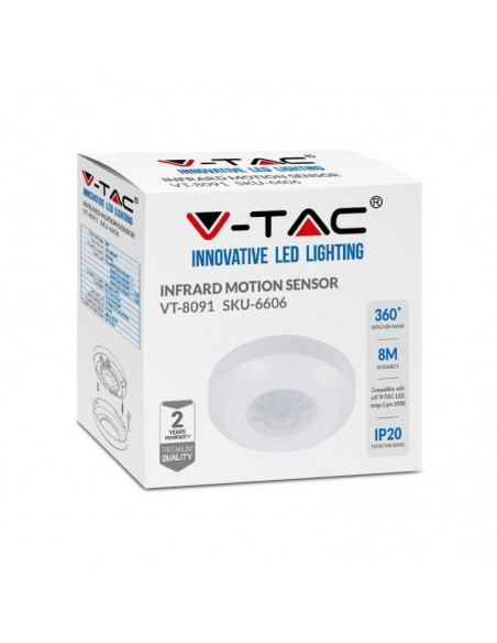 6606-Sensore di Movimento a Infrarossi  Montaggio a Plafone Colore Bianco-2