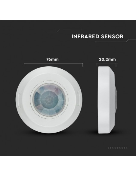 6606-Sensore di Movimento a Infrarossi  Montaggio a Plafone Colore Bianco-3