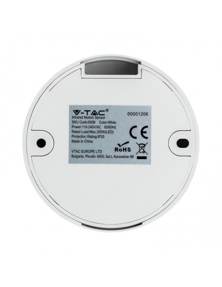 6606-Sensore di Movimento a Infrarossi  Montaggio a Plafone Colore Bianco-7