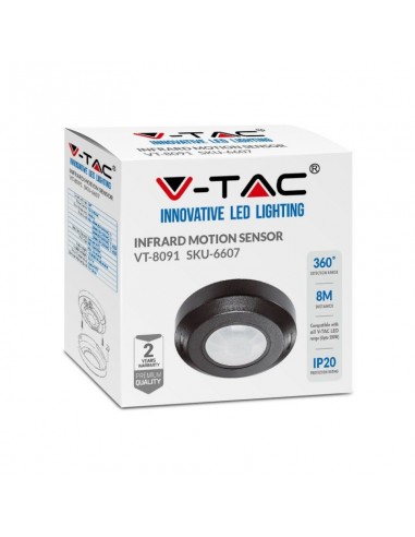 6607-Sensore di Movimento a Infrarossi  Montaggio a Plafone Colore Nero-2