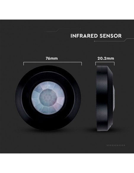 6607-Sensore di Movimento a Infrarossi  Montaggio a Plafone Colore Nero-3