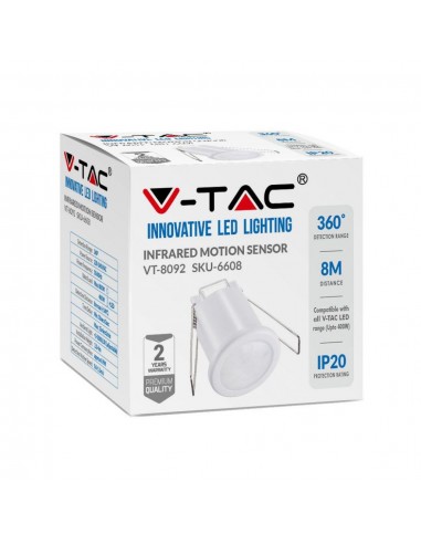 6608-Sensore di Movimento a Infrarossi  Montaggio a Incasso Colore Bianco-2