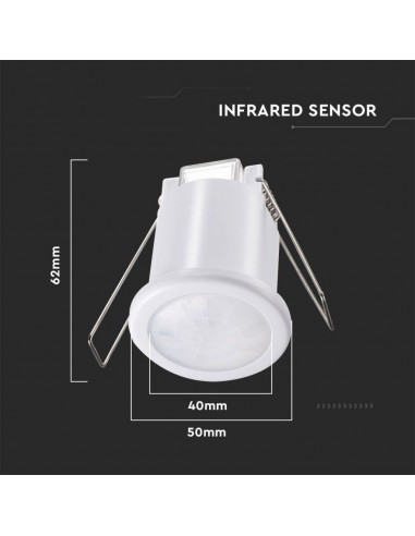 6608-Sensore di Movimento a Infrarossi  Montaggio a Incasso Colore Bianco-3