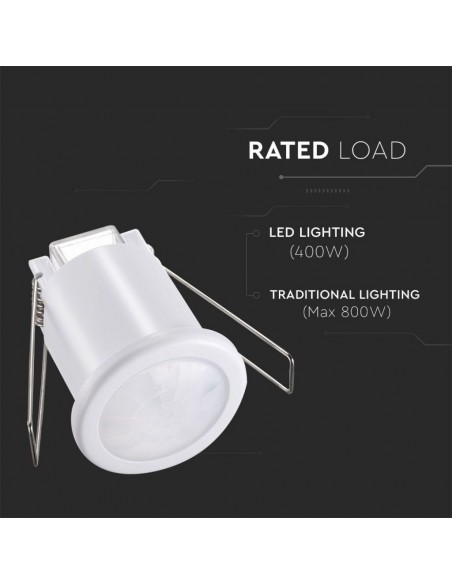 6608-Sensore di Movimento a Infrarossi  Montaggio a Incasso Colore Bianco-6