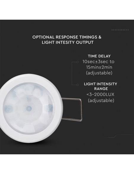 6608-Sensore di Movimento a Infrarossi  Montaggio a Incasso Colore Bianco-7