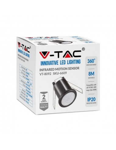 6609-Sensore di Movimento a Infrarossi  Montaggio a Incasso Colore Nero-2