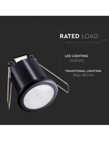 6609-Sensore di Movimento a Infrarossi  Montaggio a Incasso Colore Nero-6