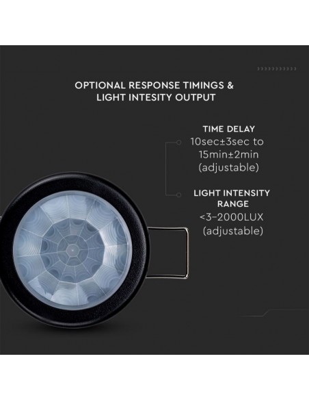 6609-Sensore di Movimento a Infrarossi  Montaggio a Incasso Colore Nero-7