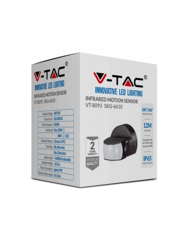 6610-Sensore di Movimento a Infrarossi / Montaggio a Parete Colore Nero -2