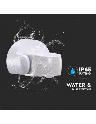 6611-Sensore di Movimento a Infrarossi / Montaggio a Parete Colore Bianco-6