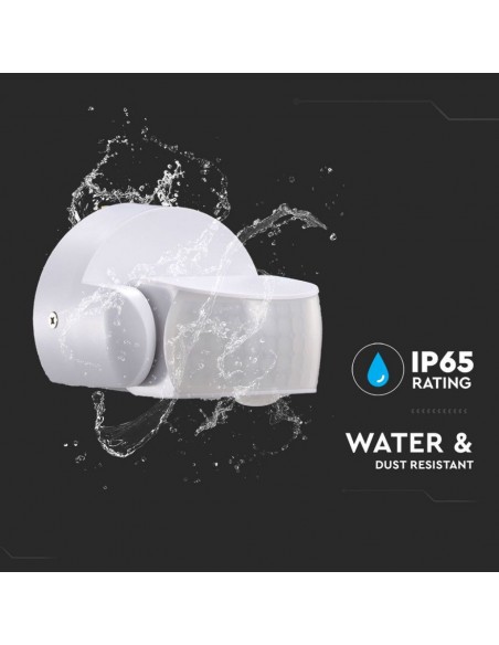 6611-Sensore di Movimento a Infrarossi / Montaggio a Parete Colore Bianco-6