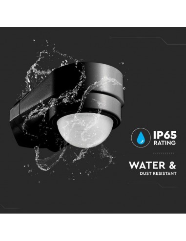 6612-Sensore di Movimento a Infrarossi  Montaggio a Parete Angolare Colore Nero-7