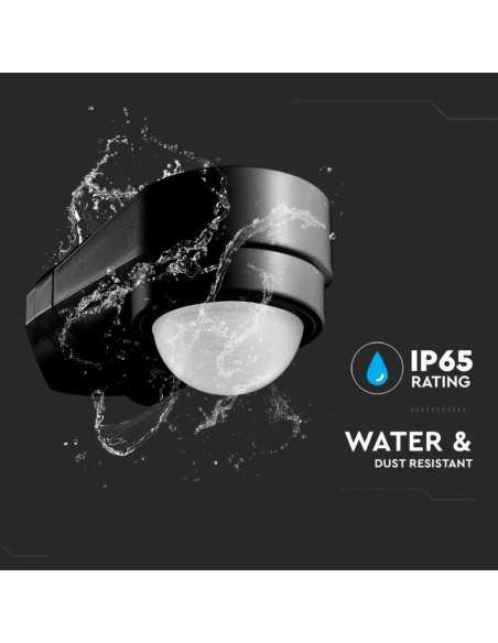 6612-Sensore di Movimento a Infrarossi  Montaggio a Parete Angolare Colore Nero-7