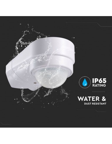 6613-Sensore di Movimento a Infrarossi  Montaggio a Parete Angolare Colore Bianco-7