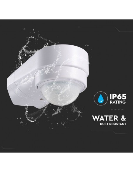 6613-Sensore di Movimento a Infrarossi  Montaggio a Parete Angolare Colore Bianco-7