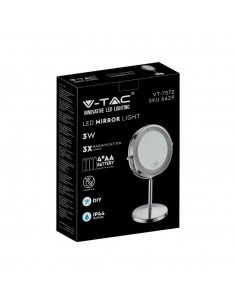 6629-Specchio LED Rotondo  Double face Rotabile a  da Tavolo ingranditore x Dmm  IP-1 2