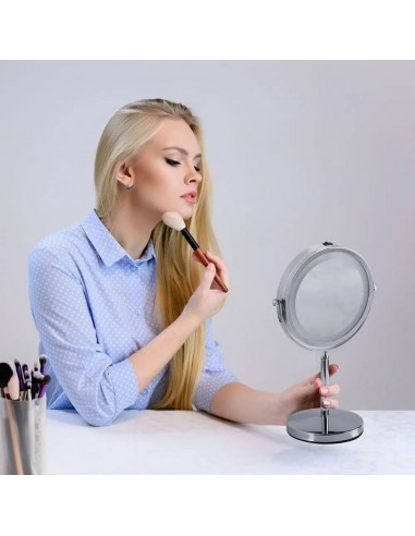 6629-Specchio LED Rotondo  Double face Rotabile a  da Tavolo ingranditore x Dmm  IP-4