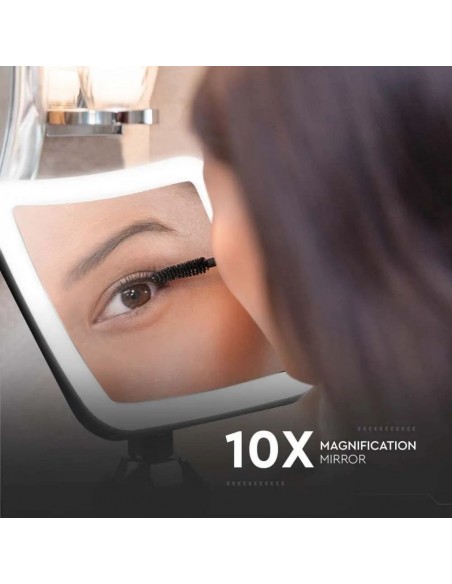 6630-Specchio LED Quadrato  Portatile con Ventosa e Ingranditore x xmm  IP-6