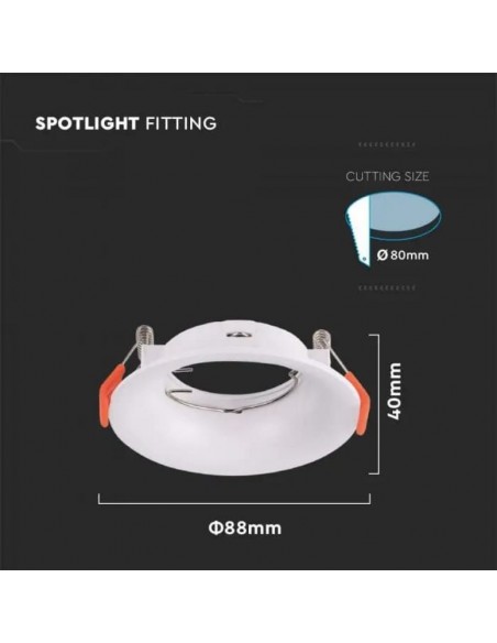 6632-Portafaretto LED da Incasso Rotondo GU Colore Bianco-3