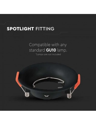 6633-Portafaretto LED da Incasso Rotondo GU Colore Nero-5