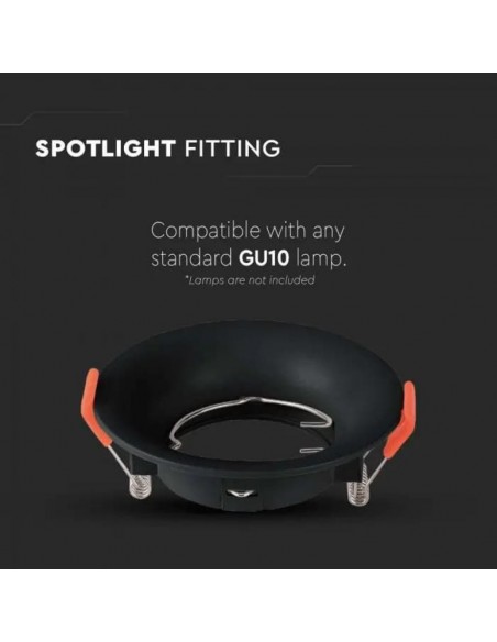 6633-Portafaretto LED da Incasso Rotondo GU Colore Nero-5