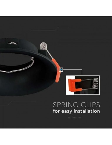 6633-Portafaretto LED da Incasso Rotondo GU Colore Nero-6