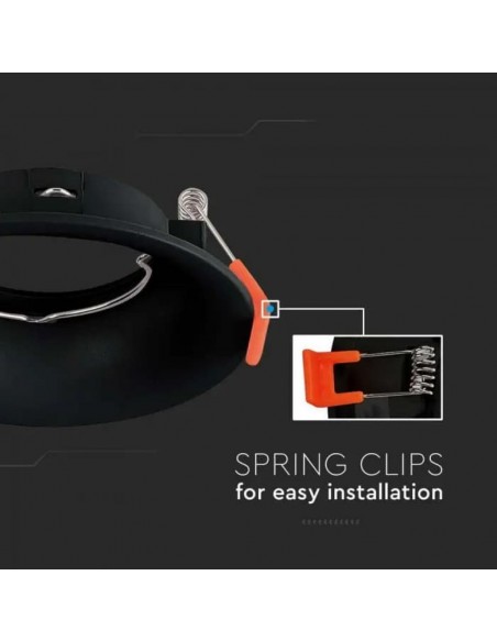 6633-Portafaretto LED da Incasso Rotondo GU Colore Nero-6