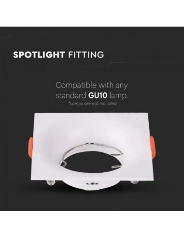 6634-Portafaretto LED da Incasso Quadrato GU Colore Bianco-6