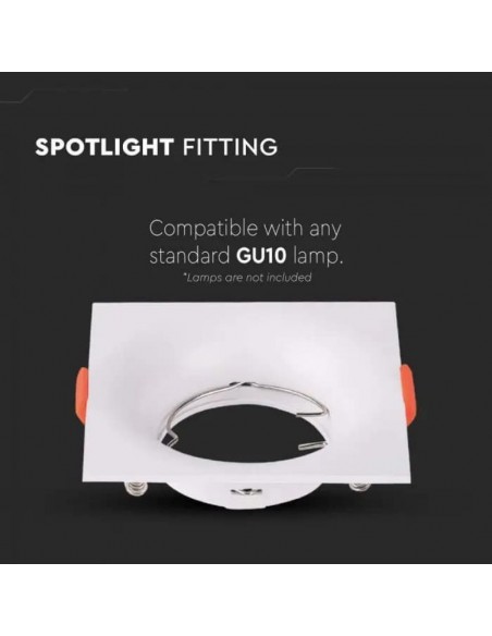 6634-Portafaretto LED da Incasso Quadrato GU Colore Bianco-6