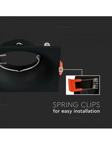 6635-Portafaretto LED da Incasso Quadrato GU Colore Nero-6