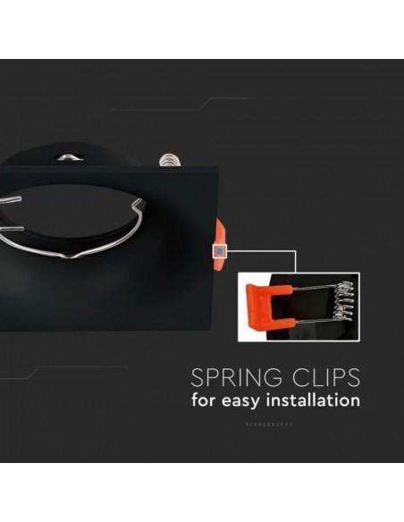 6635-Portafaretto LED da Incasso Quadrato GU Colore Nero-6